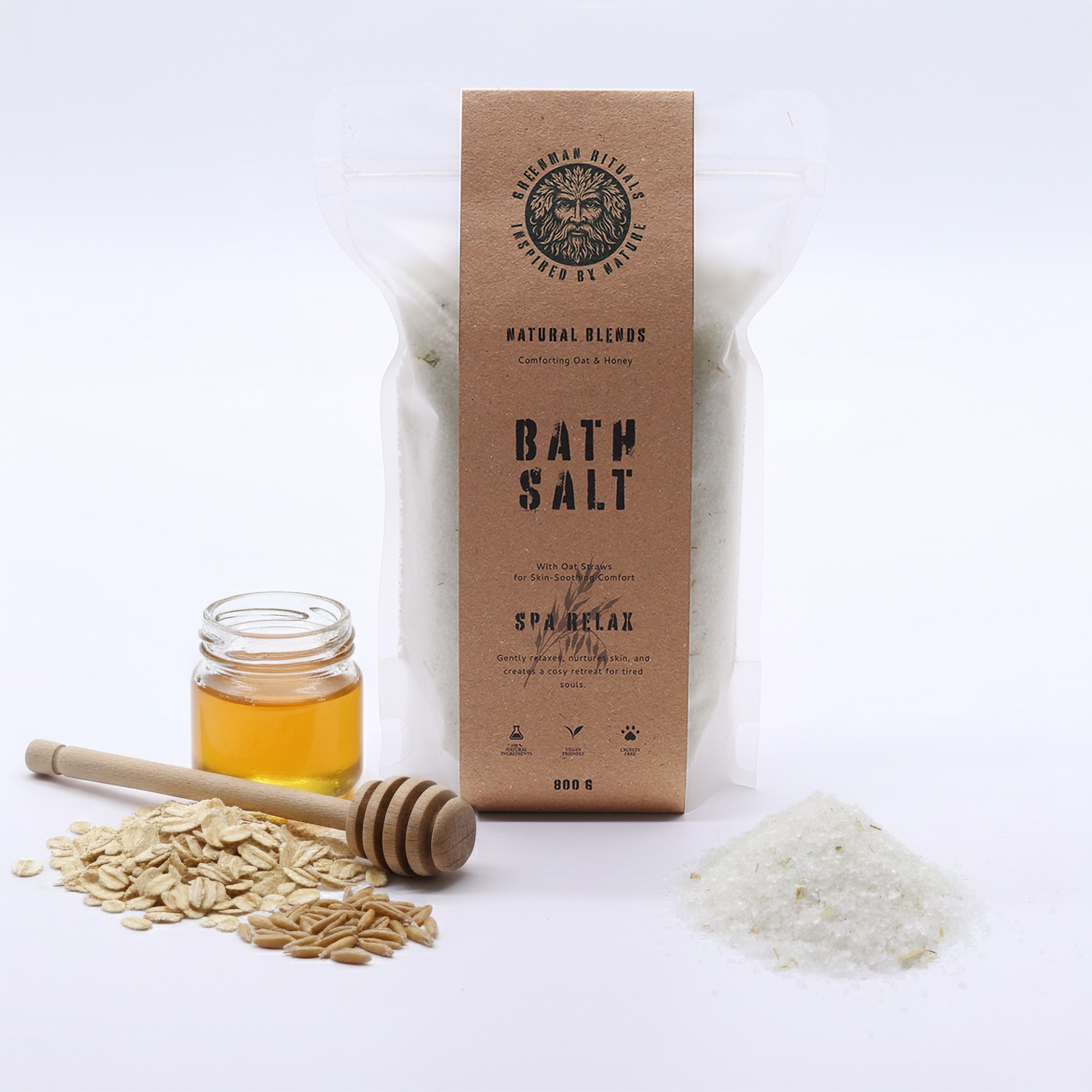Greenman Rituals Oat & Honey Epsom kopalna sol – Spa Relax Blend - slika 2