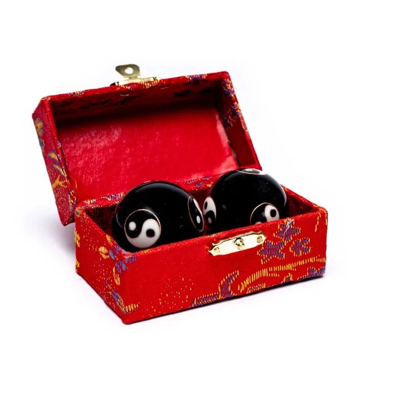 Kitajske jeklene kroglice Yin Yang črne male 3.5 cm - slika 2