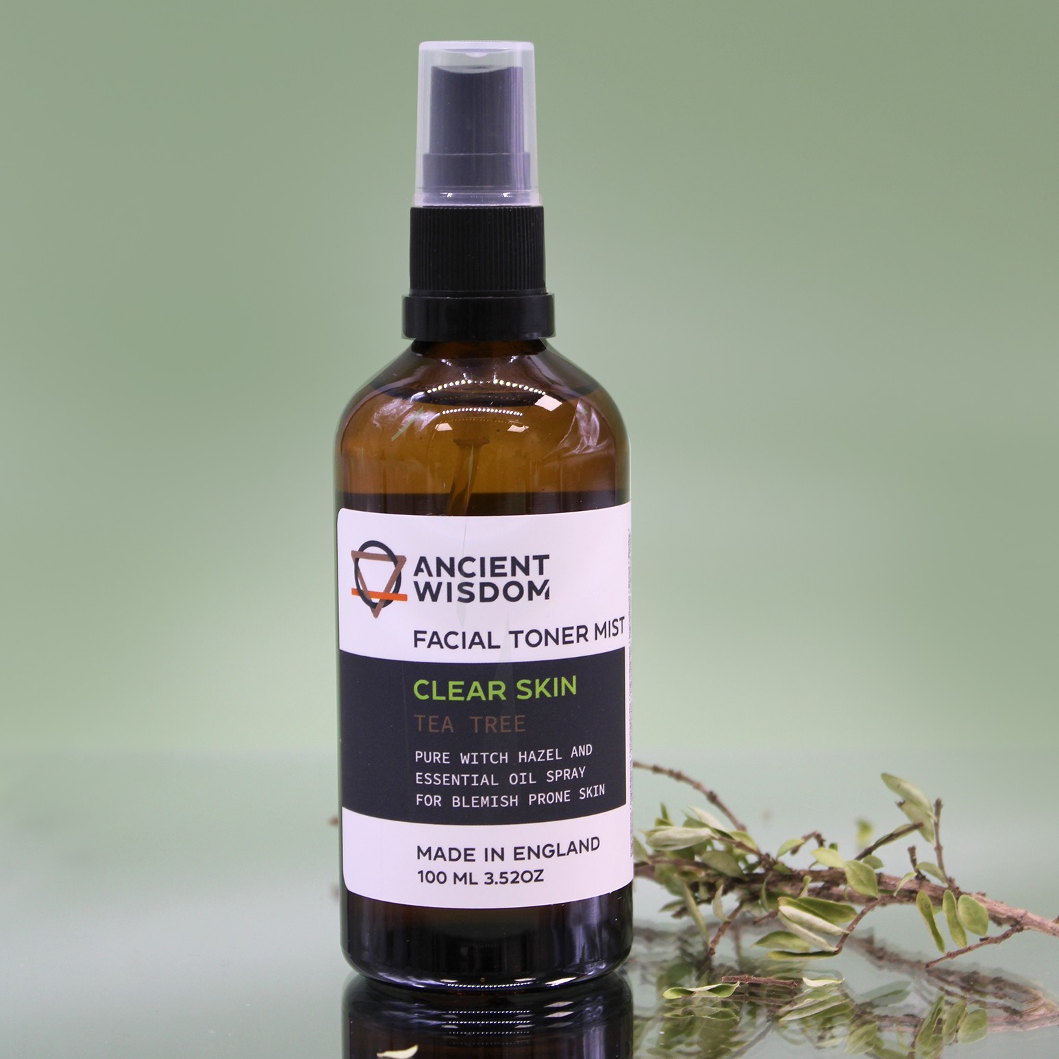 Obrazni tonik v razpršilu - virginski nepozebnik (Witch hazel) z oljem čajevca, 100 ml