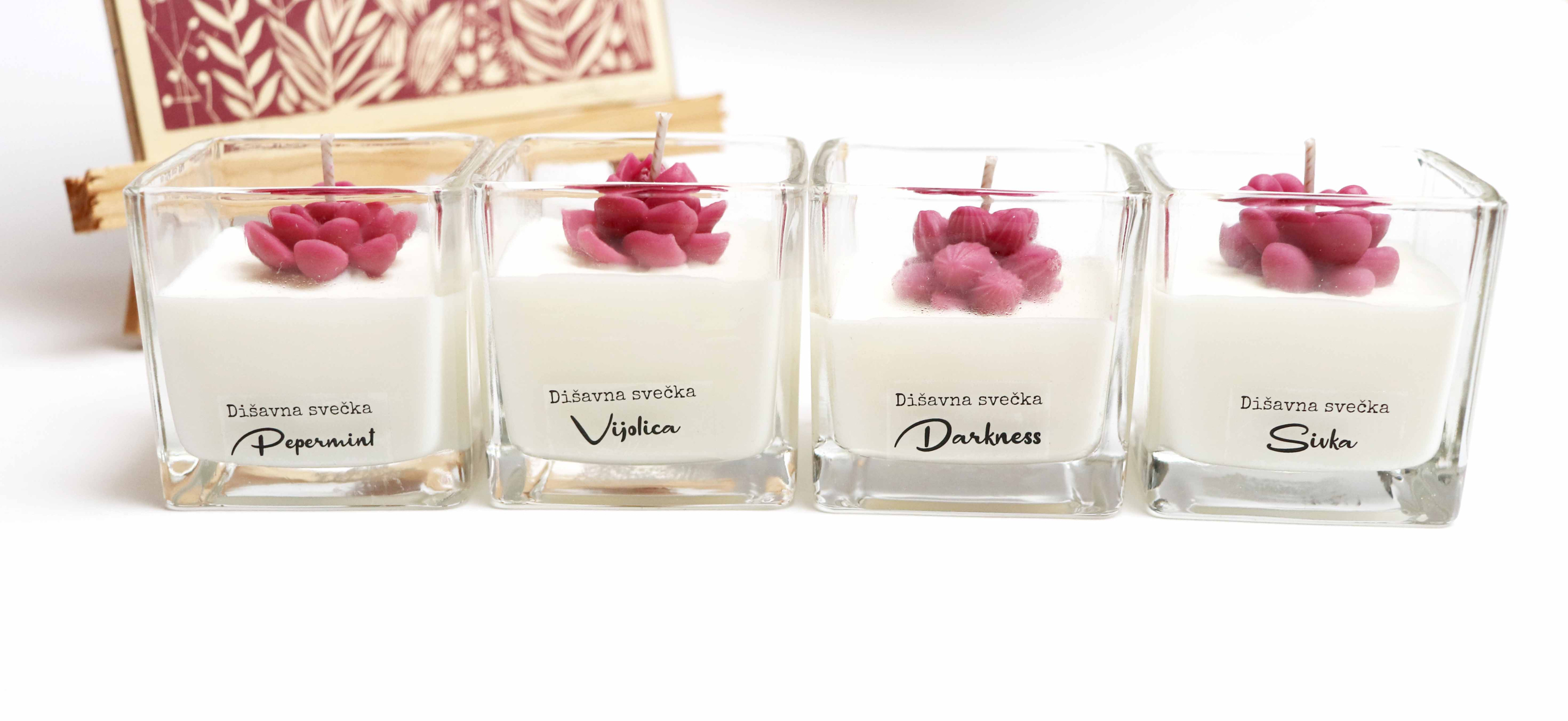Darilni paket: roza grafika Mešani občutki in dišavna svečka Darkness - slika 4